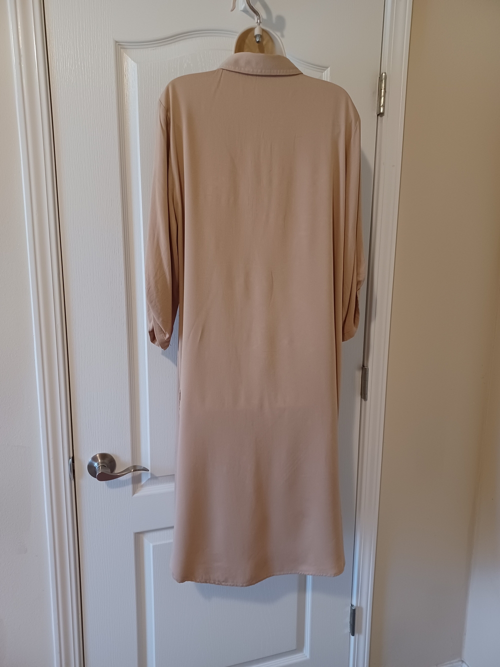 Beige Button-Front Midi Shirt Dress - Picture 6 of 12